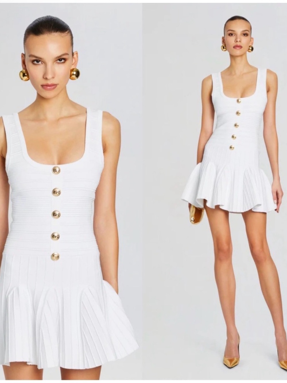Retrofete Brooke Bandage Knit Mini Dress Large